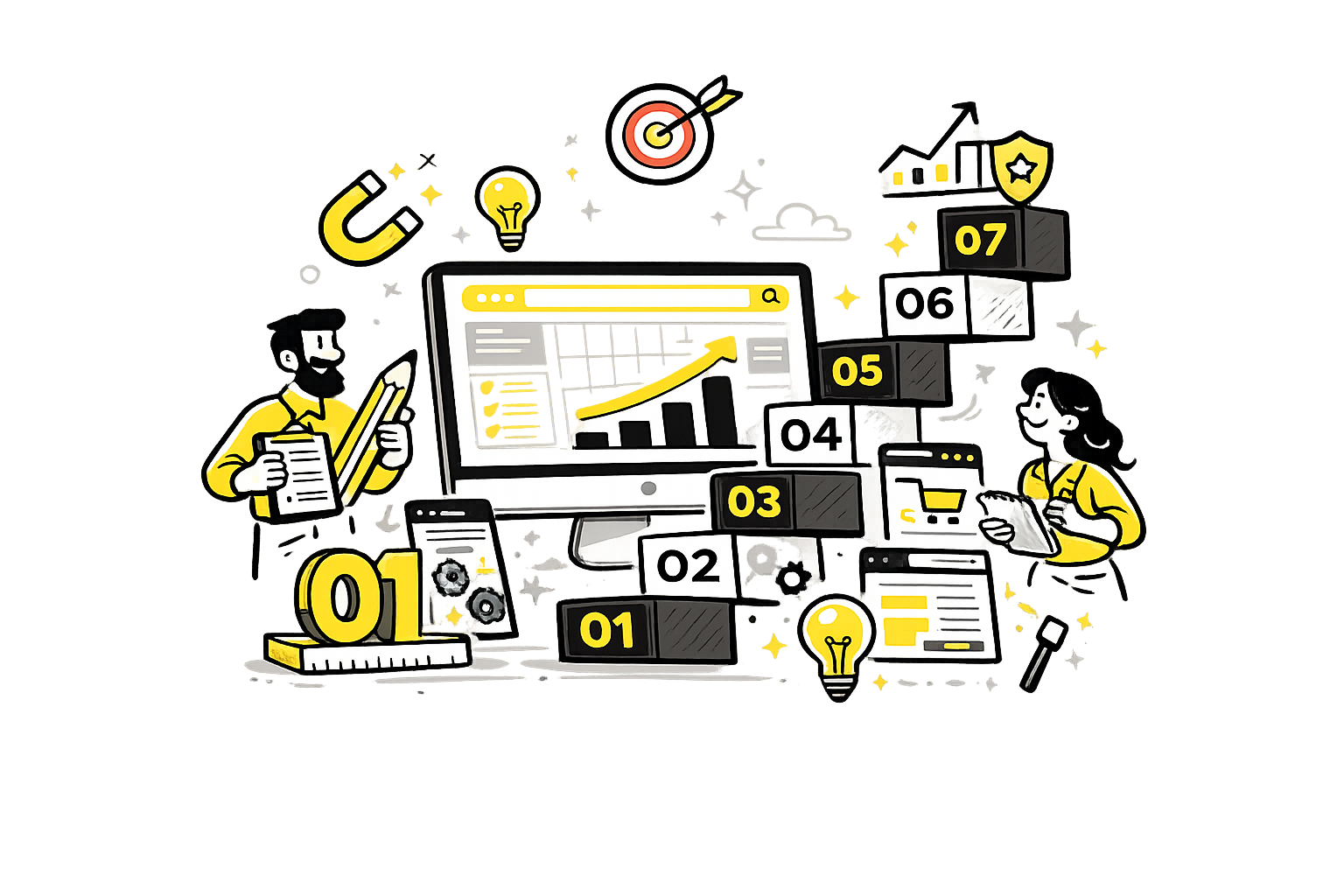 Illustration création de site